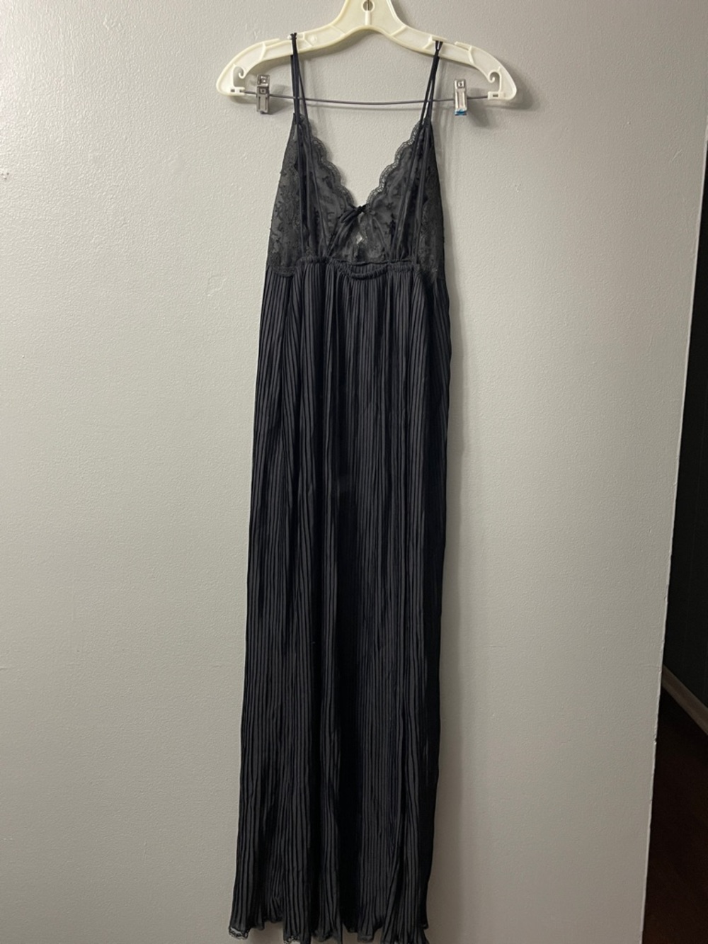 Van Roalte vintage maxi slip black pleated dress  34 - Picture 6 of 8